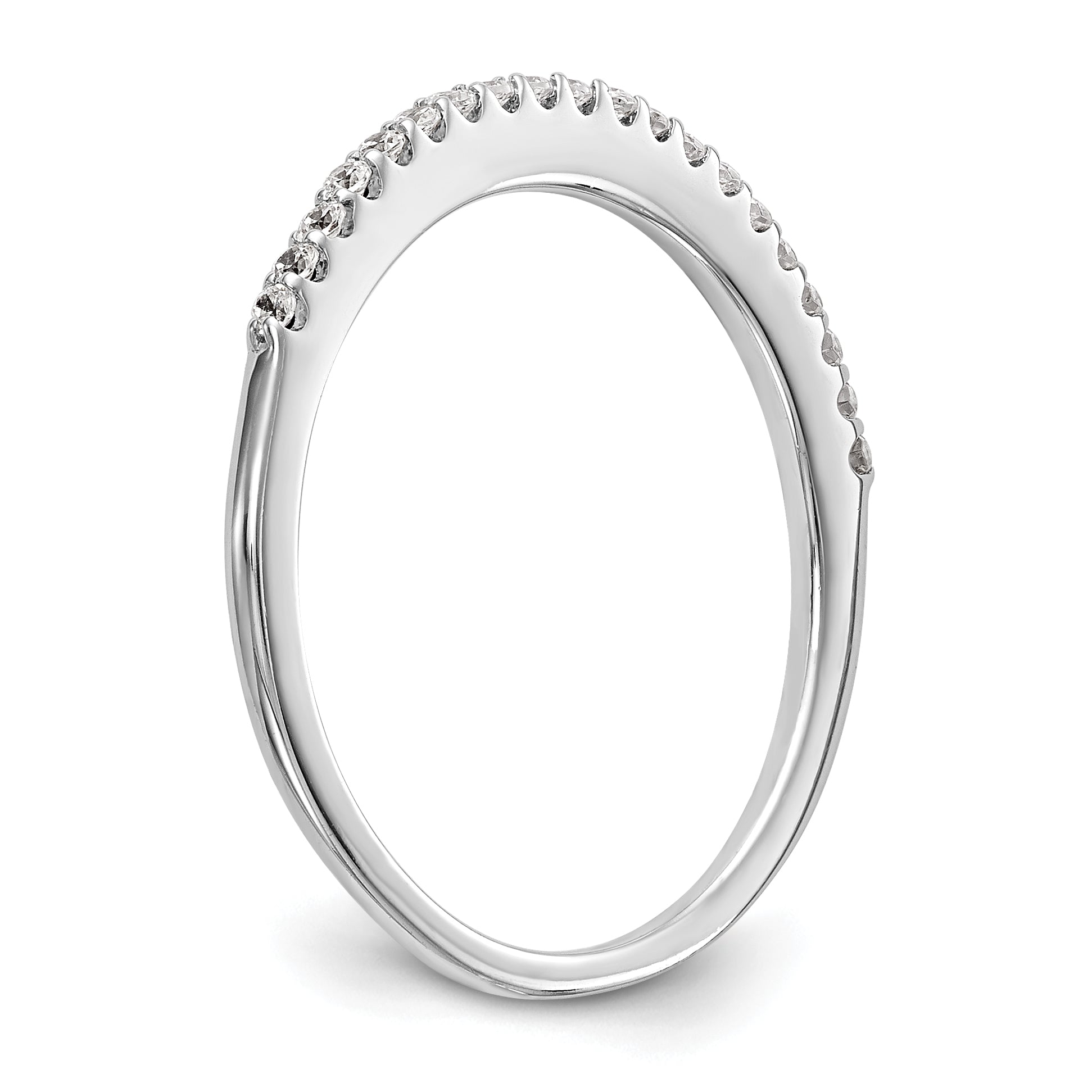 0.16ct. CZ Solid Real 14K White Gold Wedding Wedding Band Ring