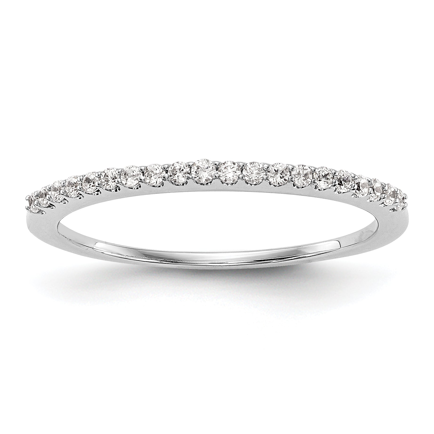0.16ct. CZ Solid Real 14K White Gold Wedding Wedding Band Ring