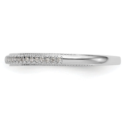 0.08ct. CZ Solid Real 14K White Gold Wedding Wedding Band Ring
