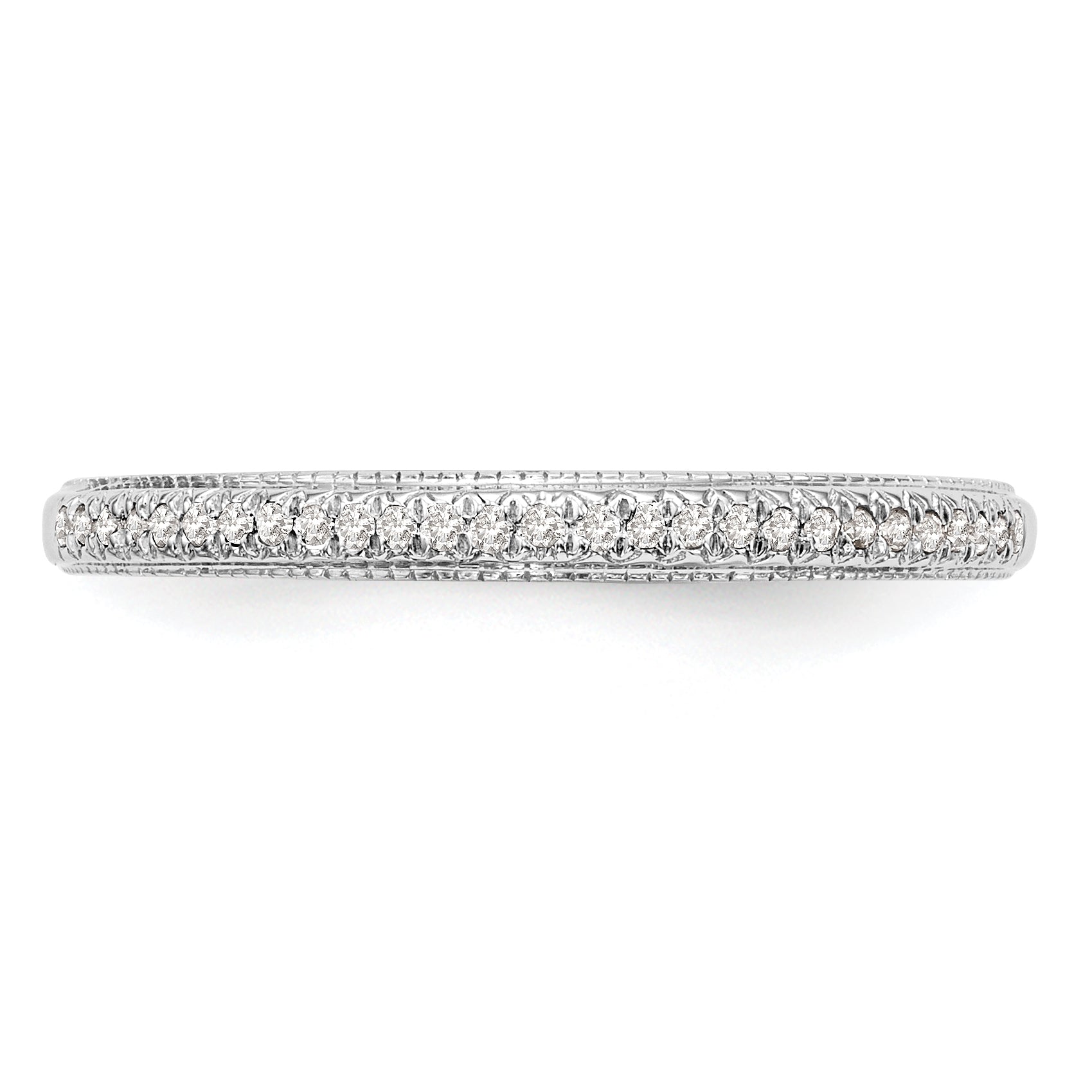 0.08ct. CZ Solid Real 14K White Gold Wedding Wedding Band Ring