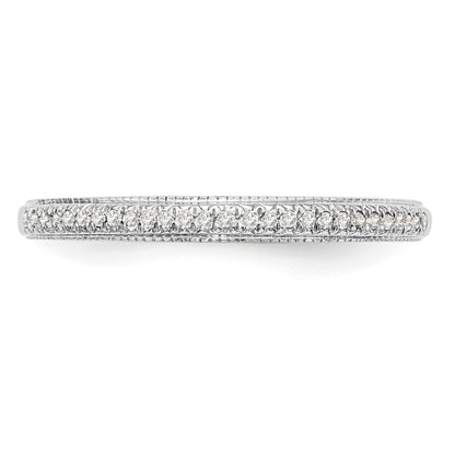 0.08ct. CZ Solid Real 14K White Gold Wedding Wedding Band Ring