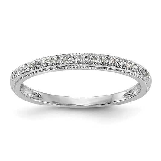 0.08ct. CZ Solid Real 14K White Gold Wedding Wedding Band Ring