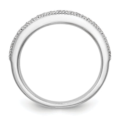 0.14ct. CZ Solid Real 14K White Gold Wedding Wedding Band Ring