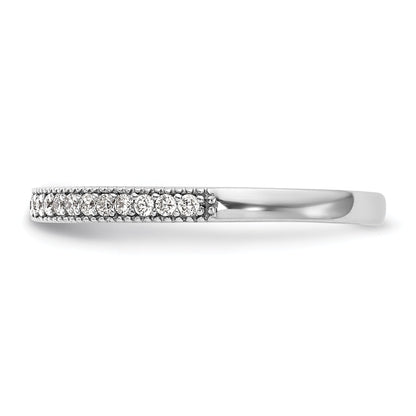 0.14ct. CZ Solid Real 14K White Gold Wedding Wedding Band Ring