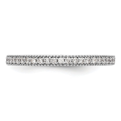 0.14ct. CZ Solid Real 14K White Gold Wedding Wedding Band Ring