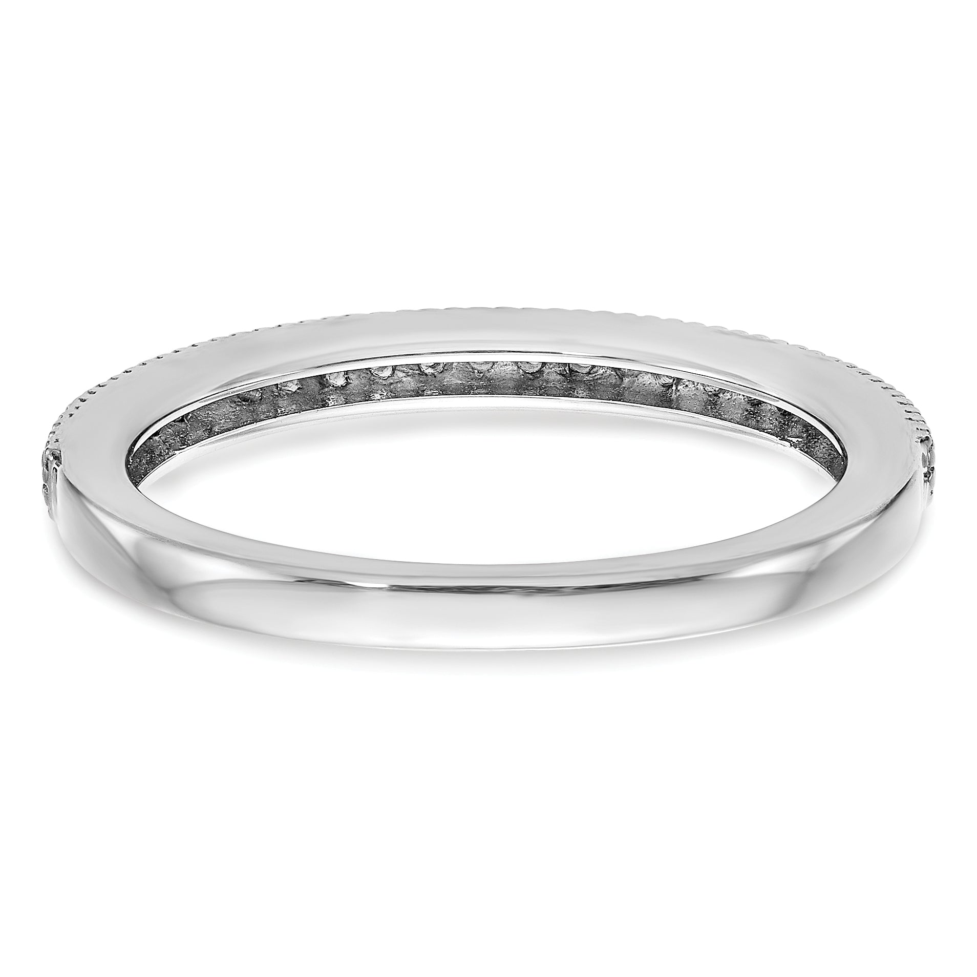 0.14ct. CZ Solid Real 14K White Gold Wedding Wedding Band Ring