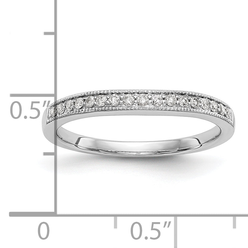 0.16ct. CZ Solid Real 14K White Gold Wedding Wedding Band Ring