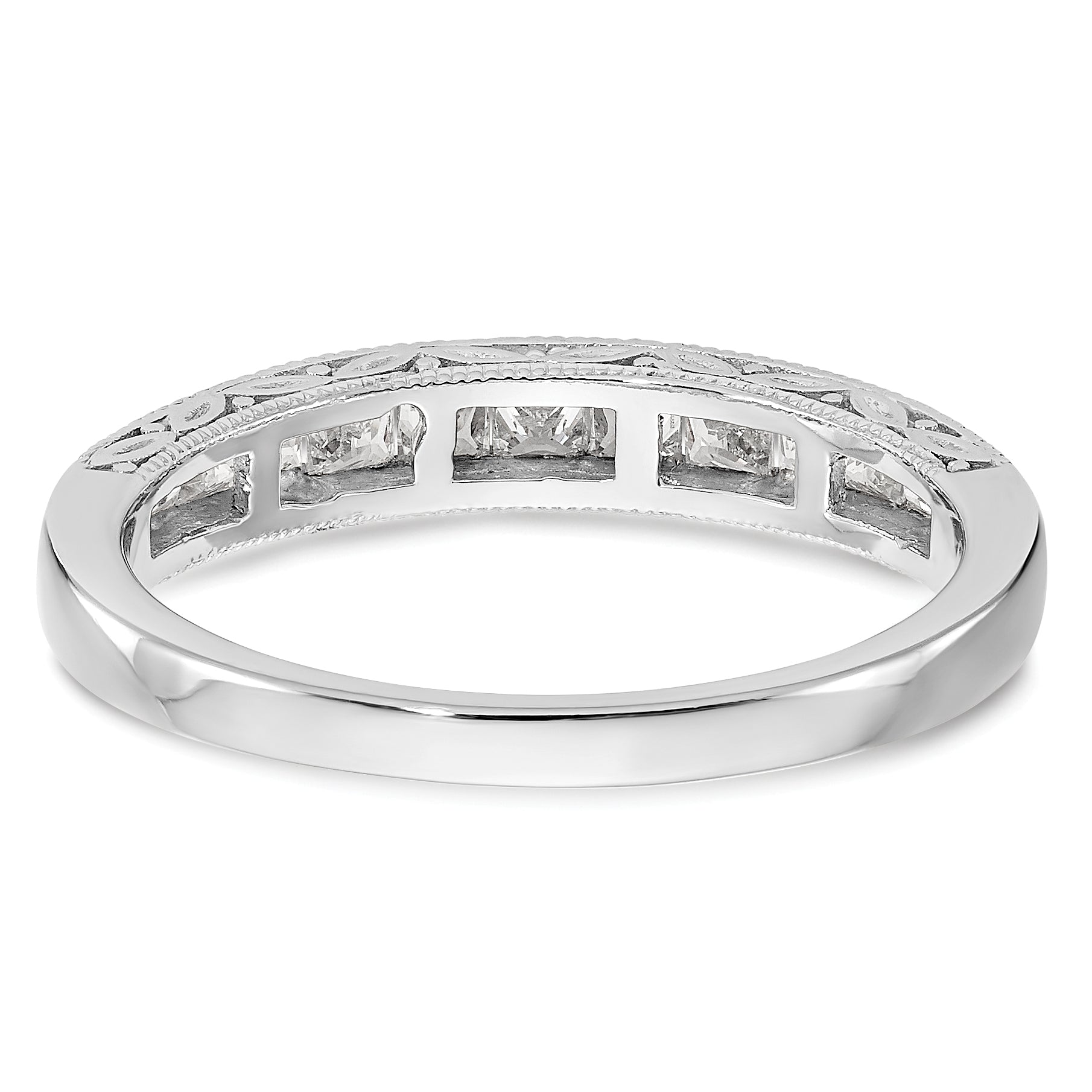 0.50ct. CZ Solid Real 14K White Gold Wedding Wedding Band Ring