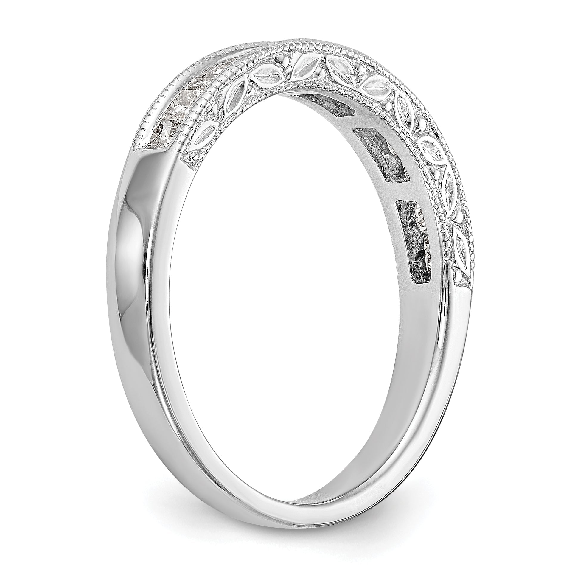 0.50ct. CZ Solid Real 14K White Gold Wedding Wedding Band Ring
