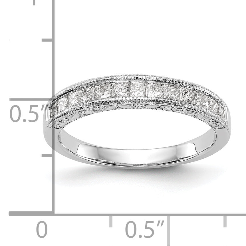0.50ct. CZ Solid Real 14K White Gold Wedding Wedding Band Ring