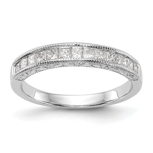 0.50ct. CZ Solid Real 14K White Gold Wedding Wedding Band Ring