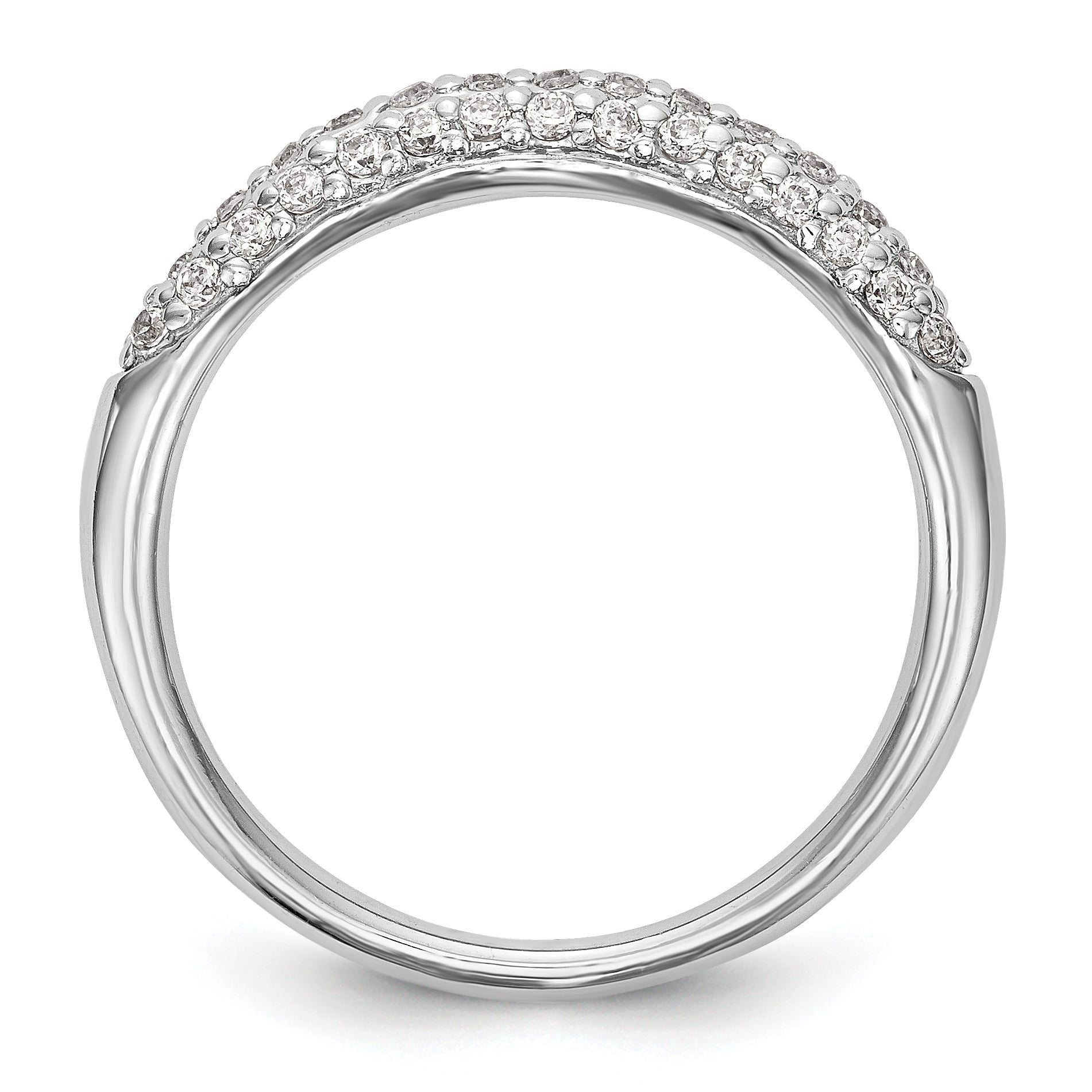 0.35ct. CZ Solid Real 14K White Gold Wedding Wedding Band Ring