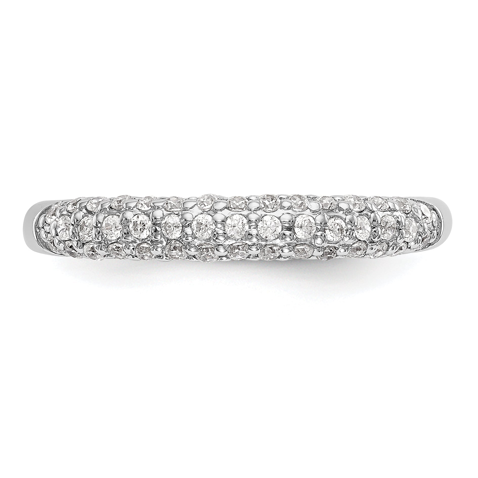 0.35ct. CZ Solid Real 14K White Gold Wedding Wedding Band Ring