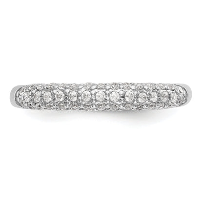 0.35ct. CZ Solid Real 14K White Gold Wedding Wedding Band Ring