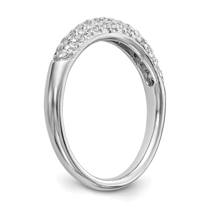 0.35ct. CZ Solid Real 14K White Gold Wedding Wedding Band Ring