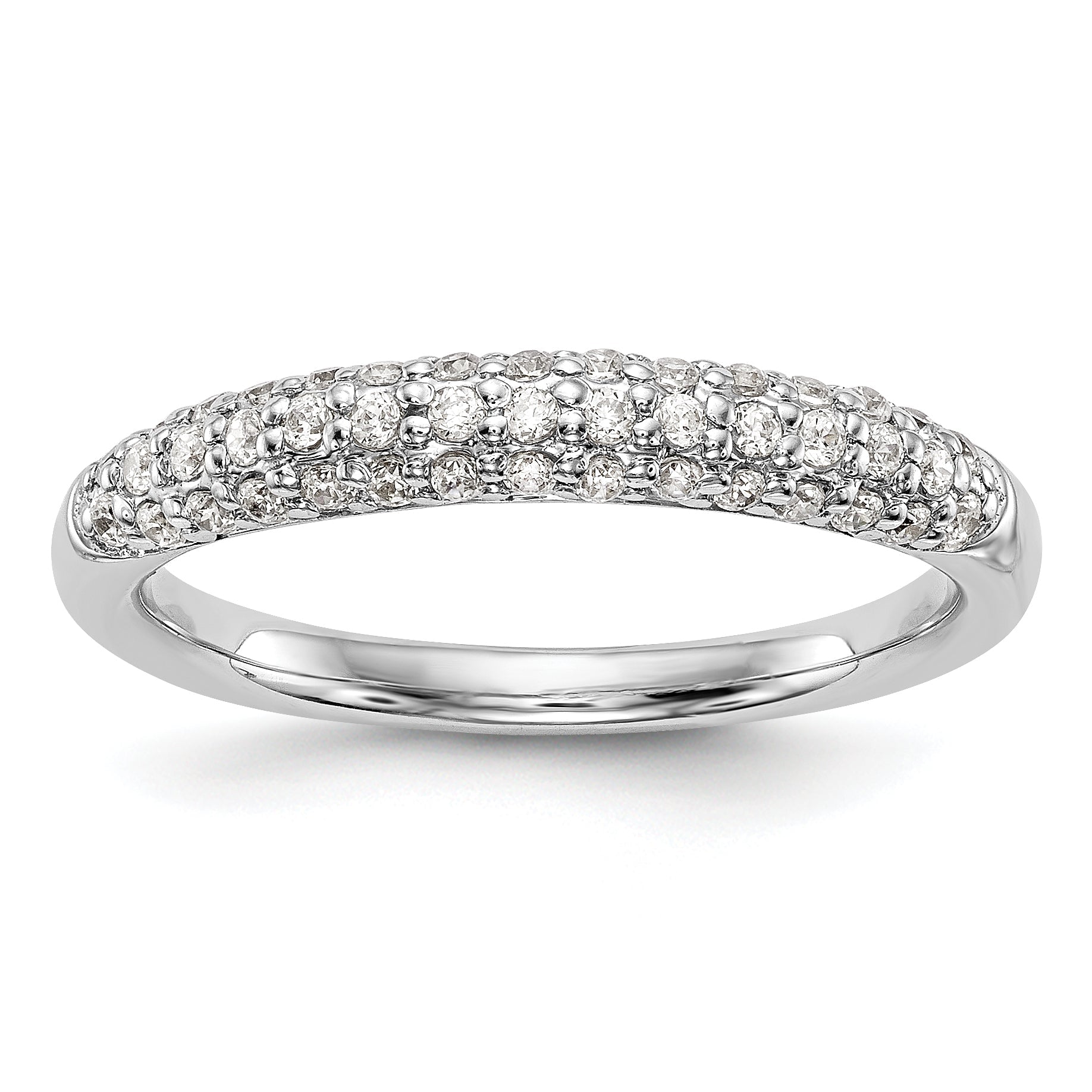 0.35ct. CZ Solid Real 14K White Gold Wedding Wedding Band Ring
