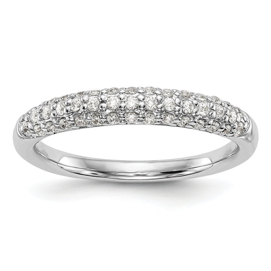 0.35ct. CZ Solid Real 14K White Gold Wedding Wedding Band Ring