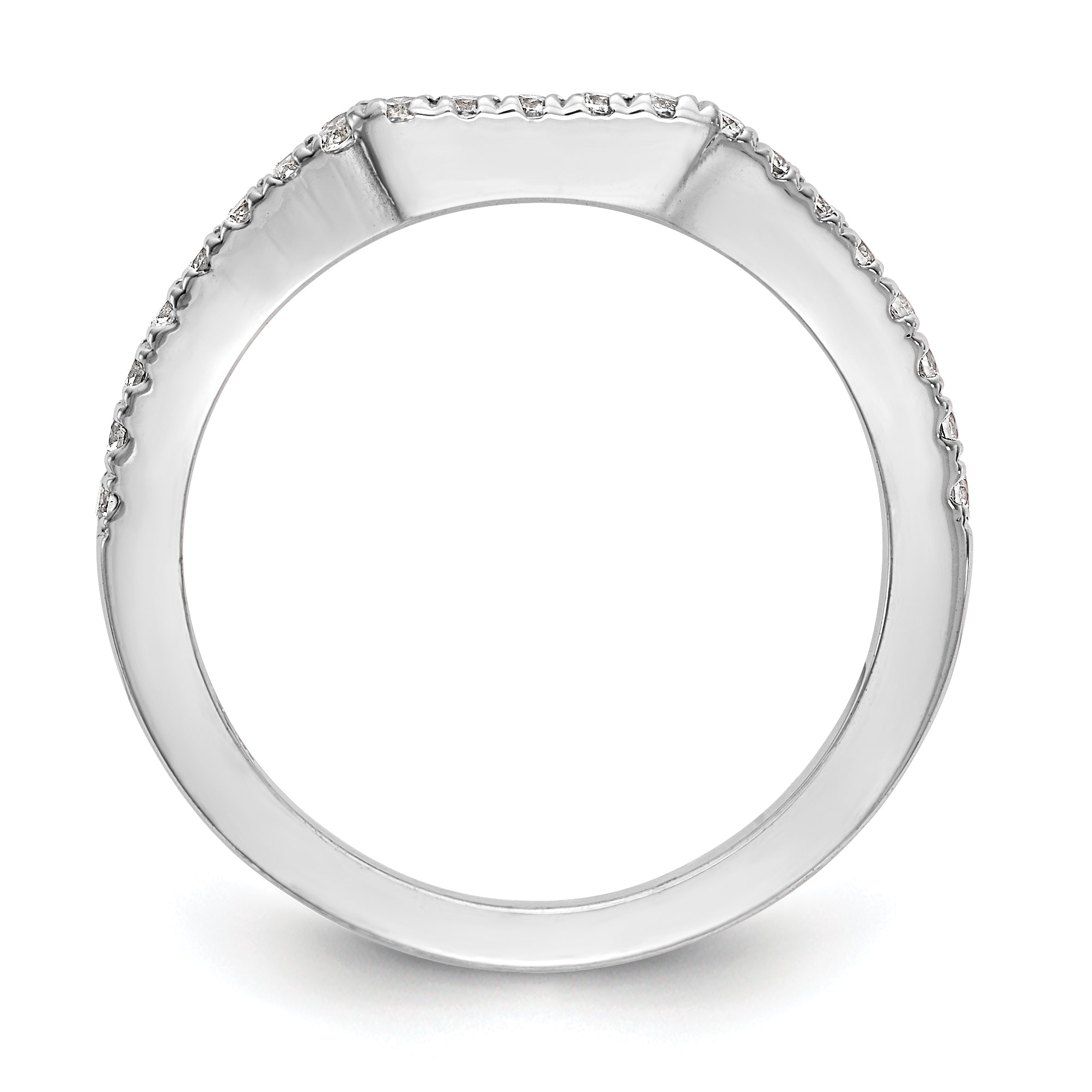 0.23ct. CZ Solid Real 14K White Gold Wedding Wedding Band Ring
