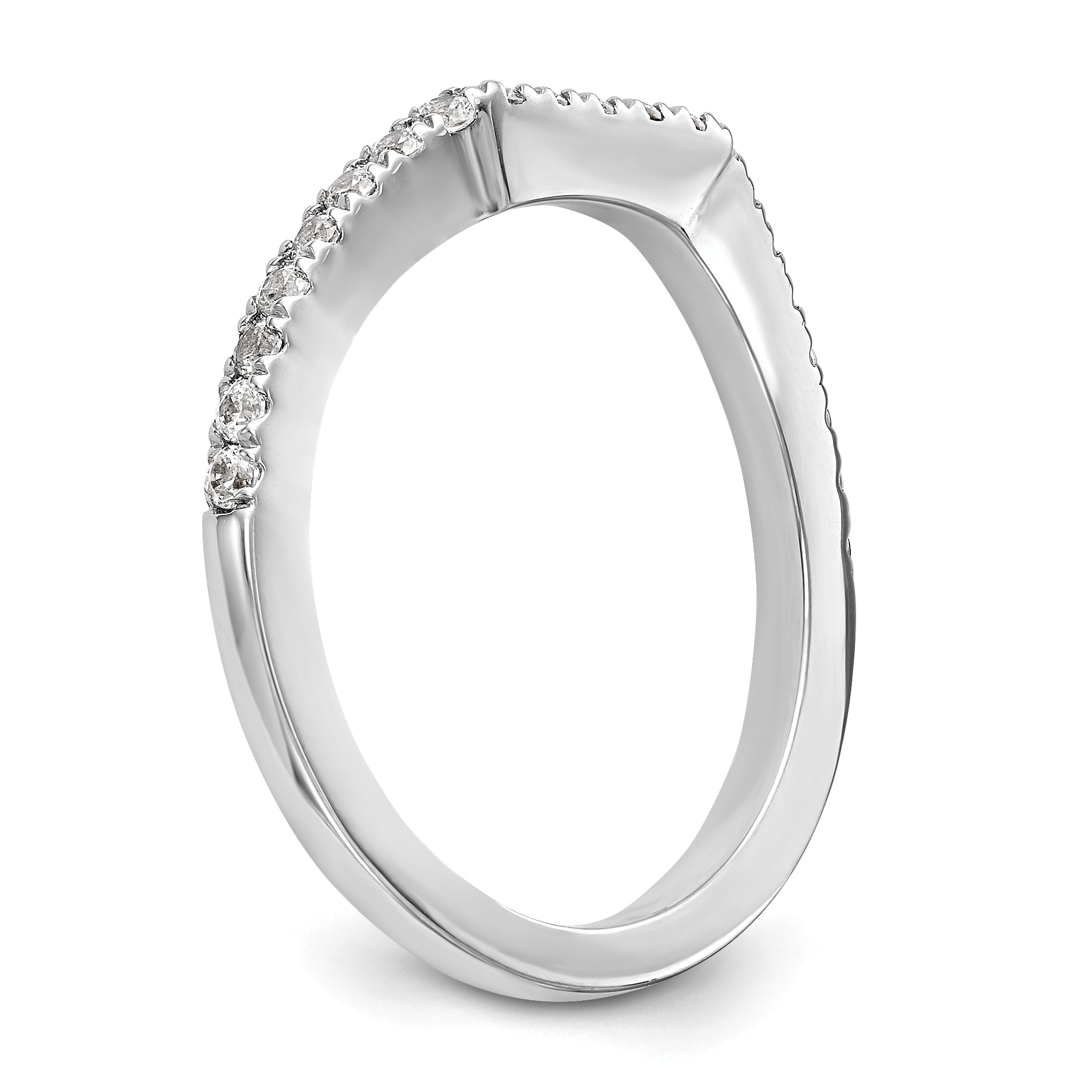 0.23ct. CZ Solid Real 14K White Gold Wedding Wedding Band Ring