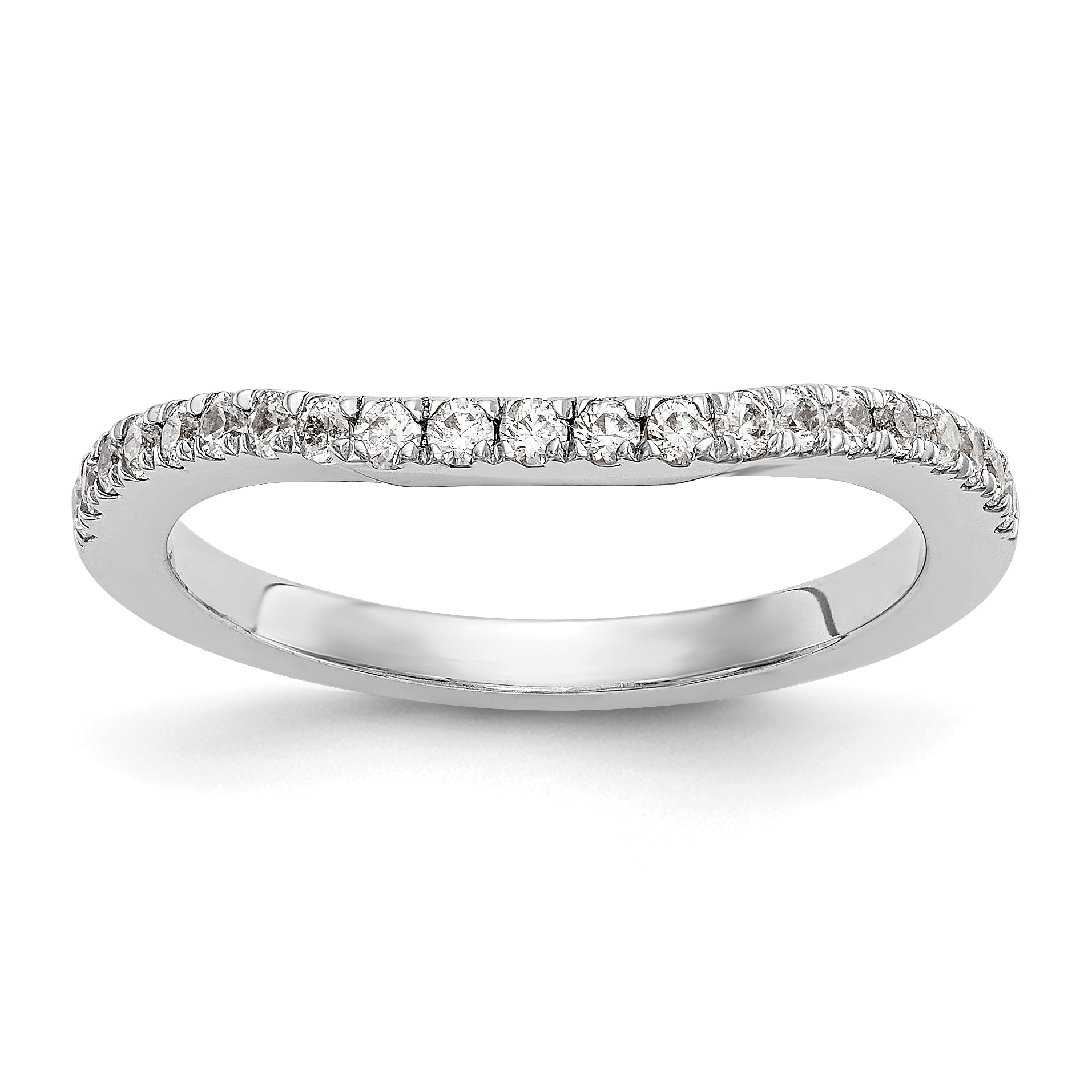 0.23ct. CZ Solid Real 14K White Gold Wedding Wedding Band Ring