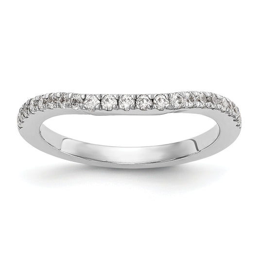 0.23ct. CZ Solid Real 14K White Gold Wedding Wedding Band Ring
