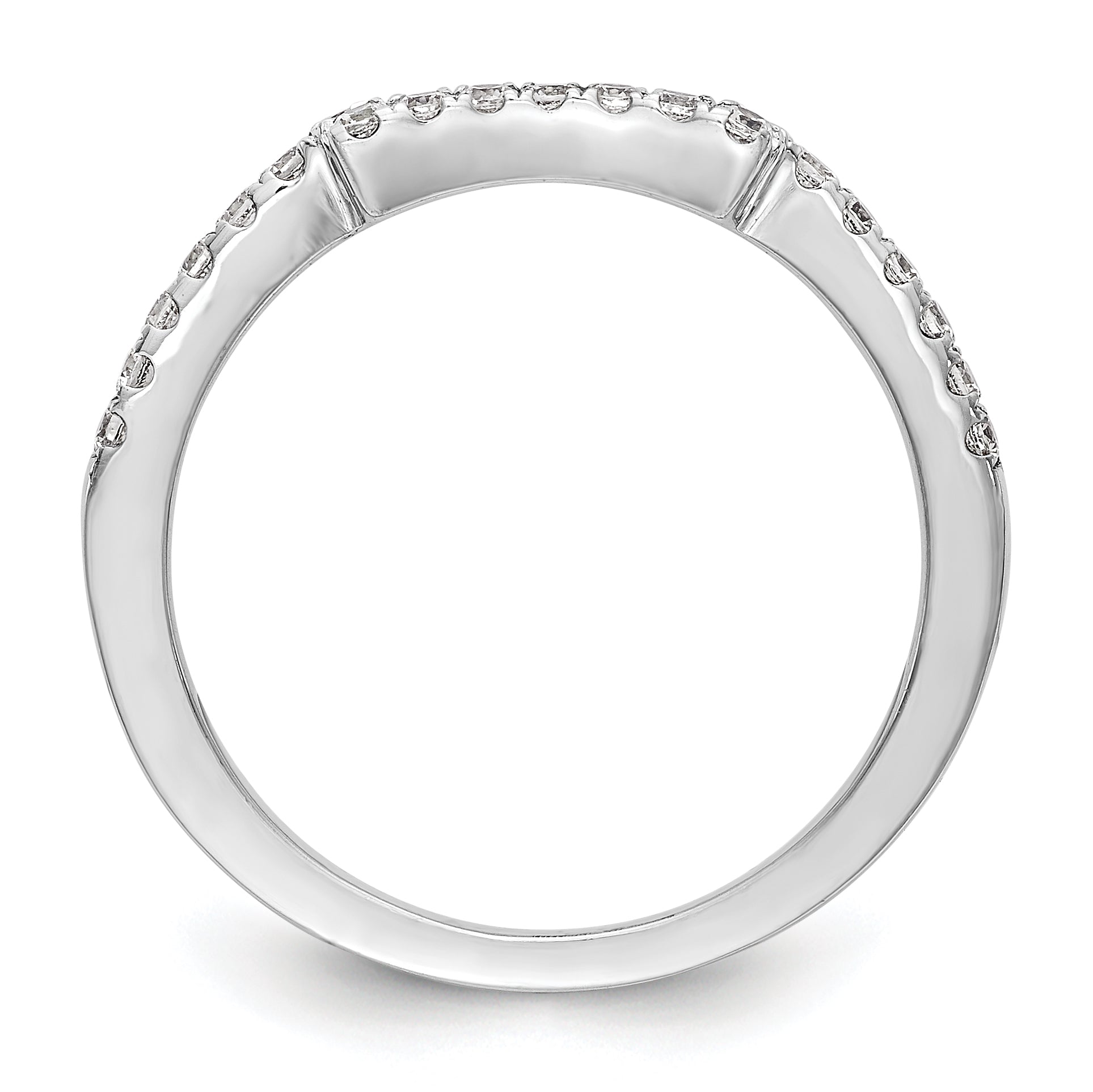 0.26ct. CZ Solid Real 14K White Gold Wedding Wedding Band Ring