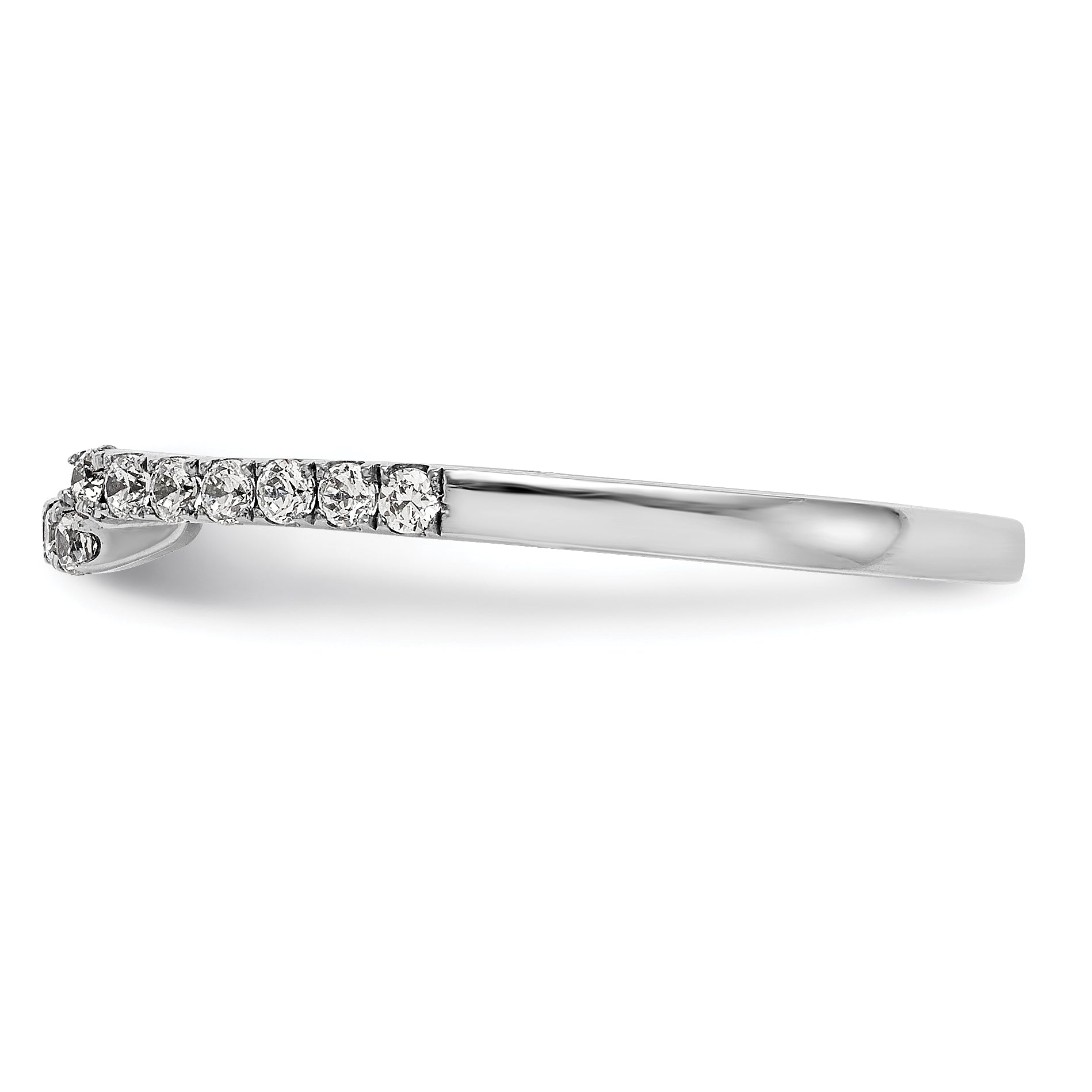 0.26ct. CZ Solid Real 14K White Gold Wedding Wedding Band Ring