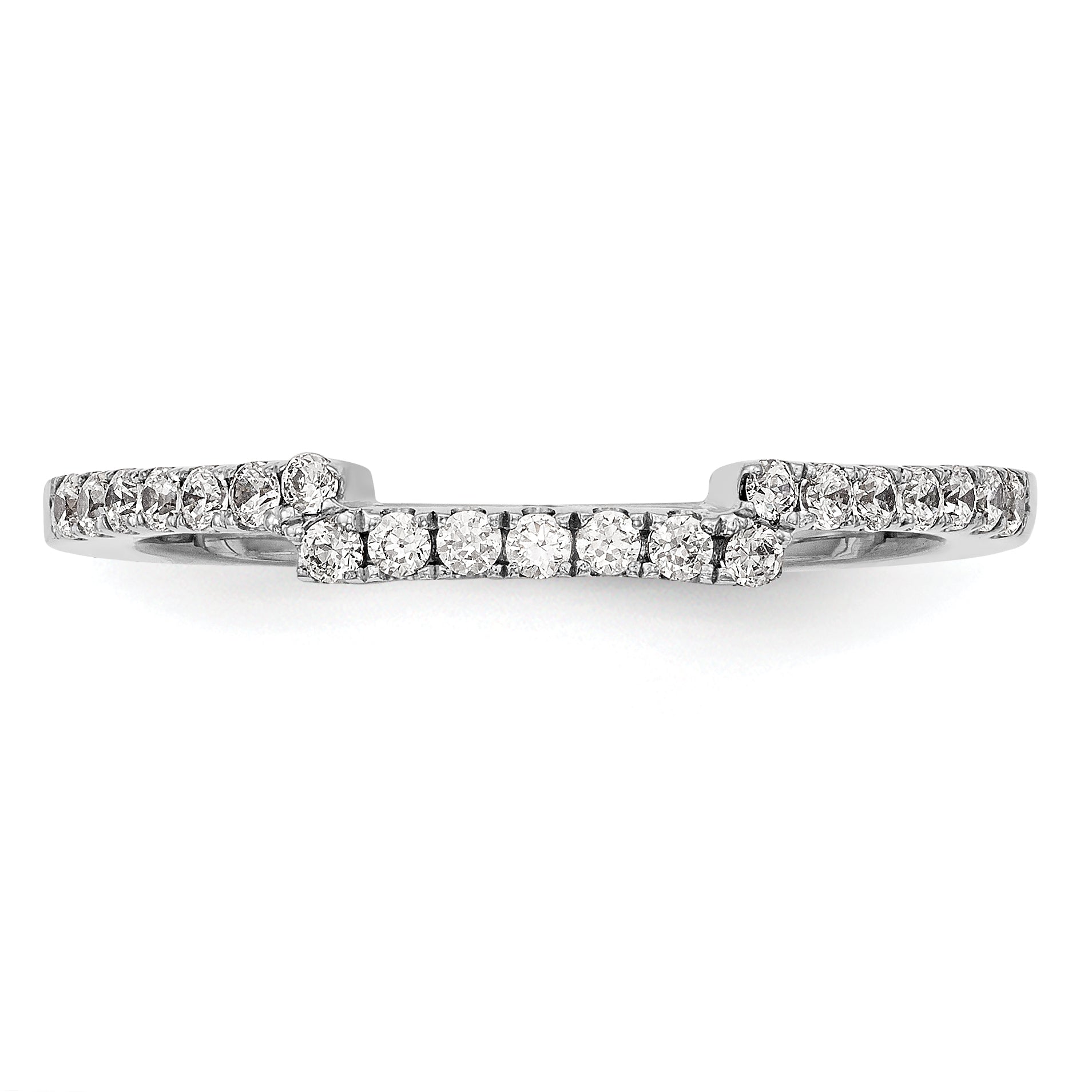 0.26ct. CZ Solid Real 14K White Gold Wedding Wedding Band Ring