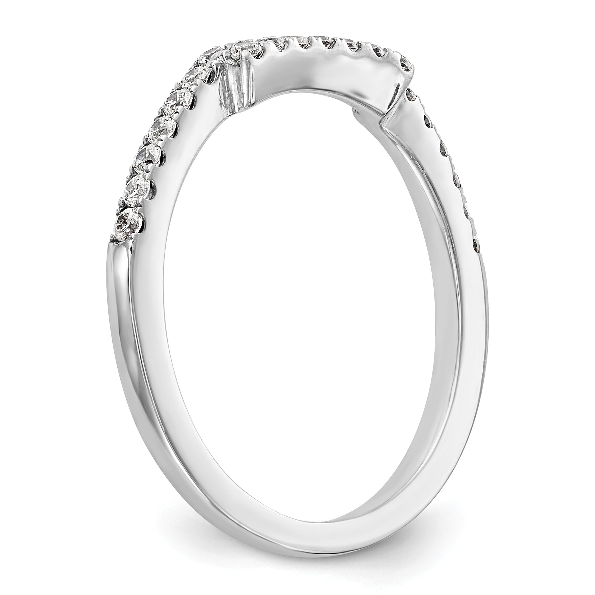 0.26ct. CZ Solid Real 14K White Gold Wedding Wedding Band Ring