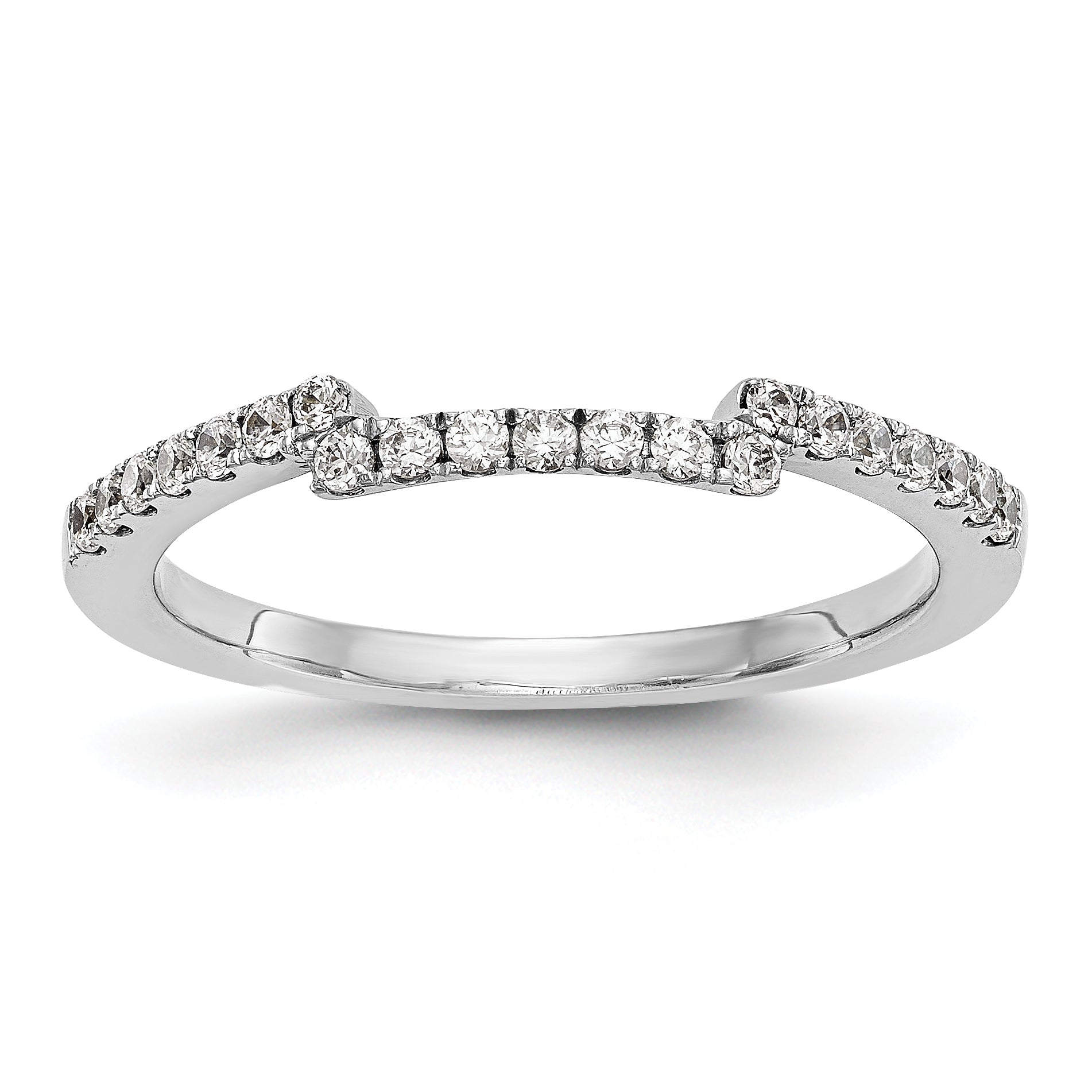 0.26ct. CZ Solid Real 14K White Gold Wedding Wedding Band Ring
