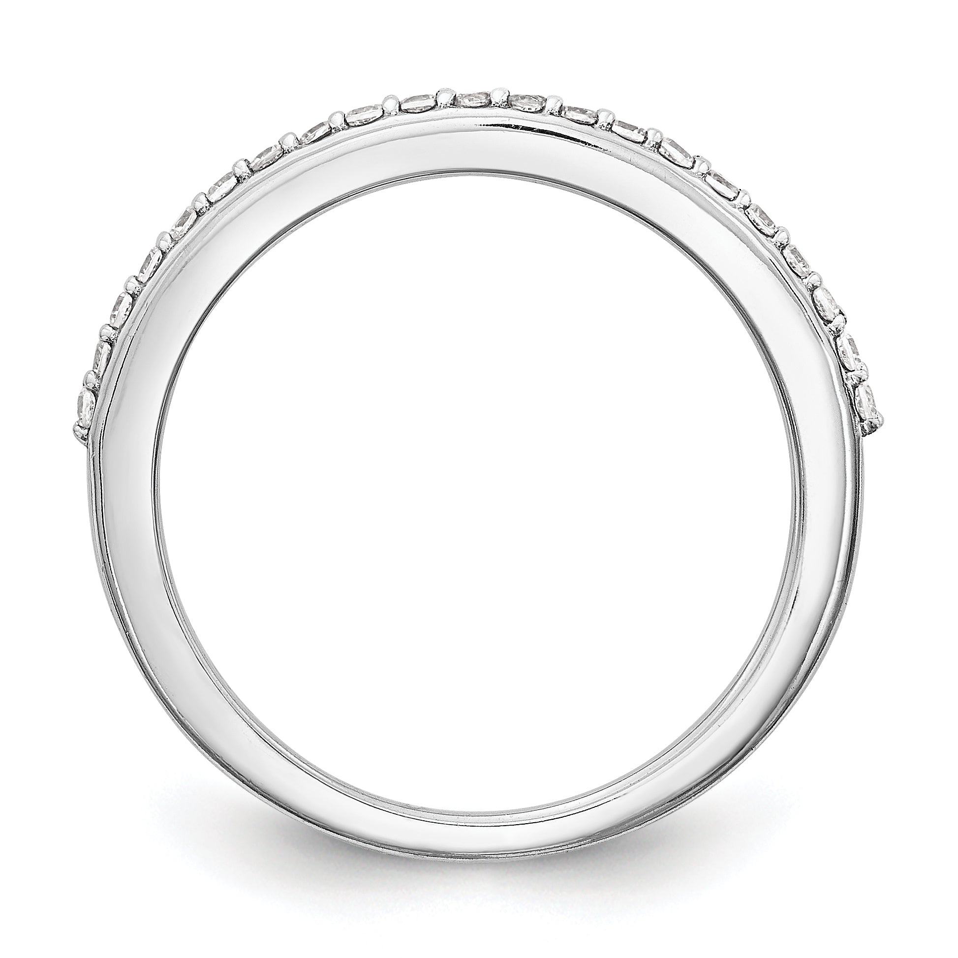 0.21ct. CZ Solid Real 14K White Gold Wedding Wedding Band Ring