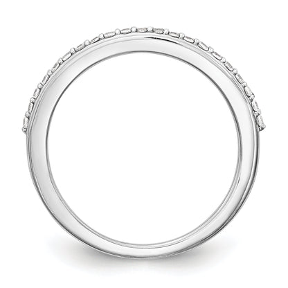 0.21ct. CZ Solid Real 14K White Gold Wedding Wedding Band Ring