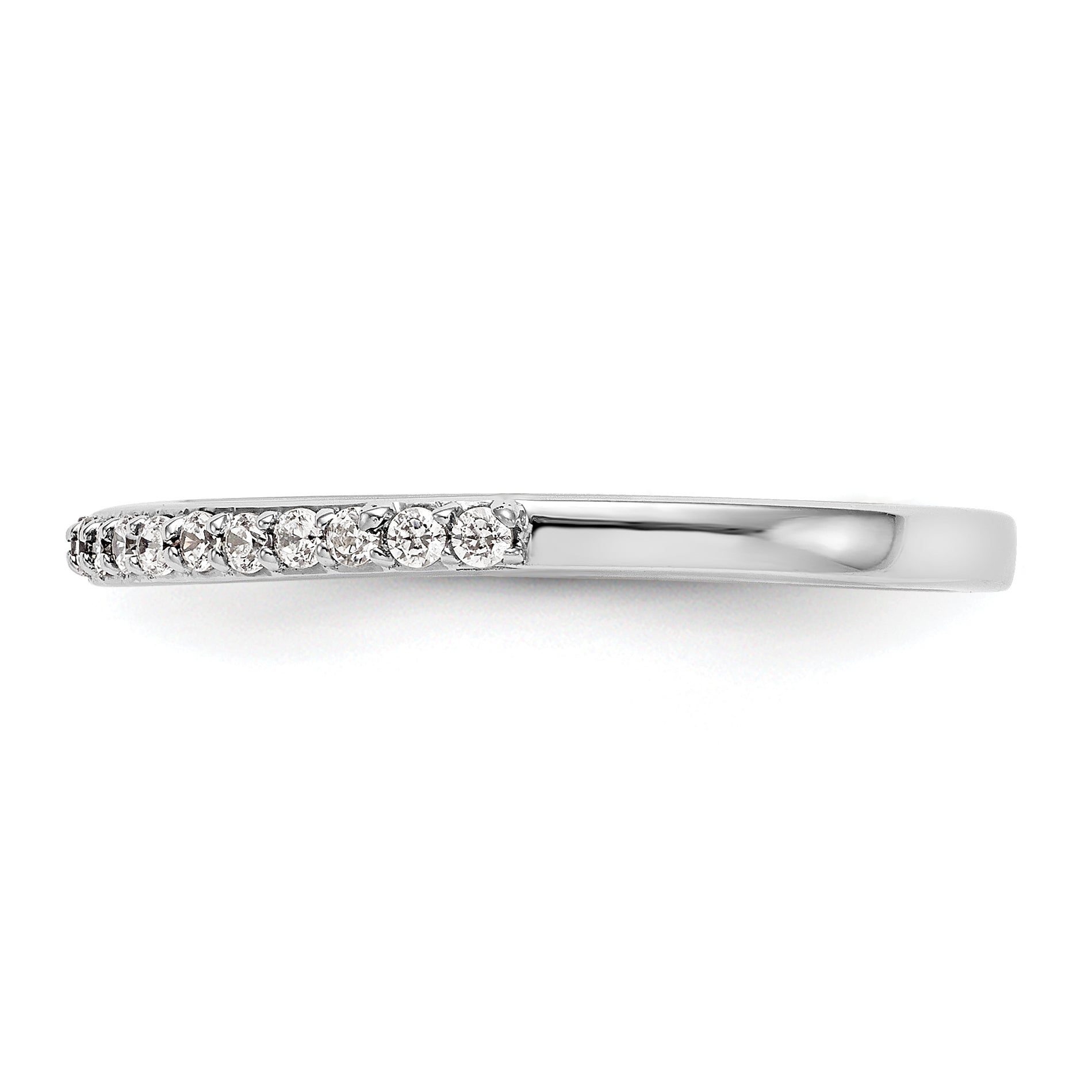 0.21ct. CZ Solid Real 14K White Gold Wedding Wedding Band Ring