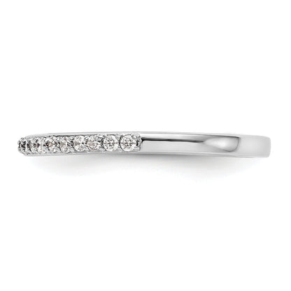 0.21ct. CZ Solid Real 14K White Gold Wedding Wedding Band Ring