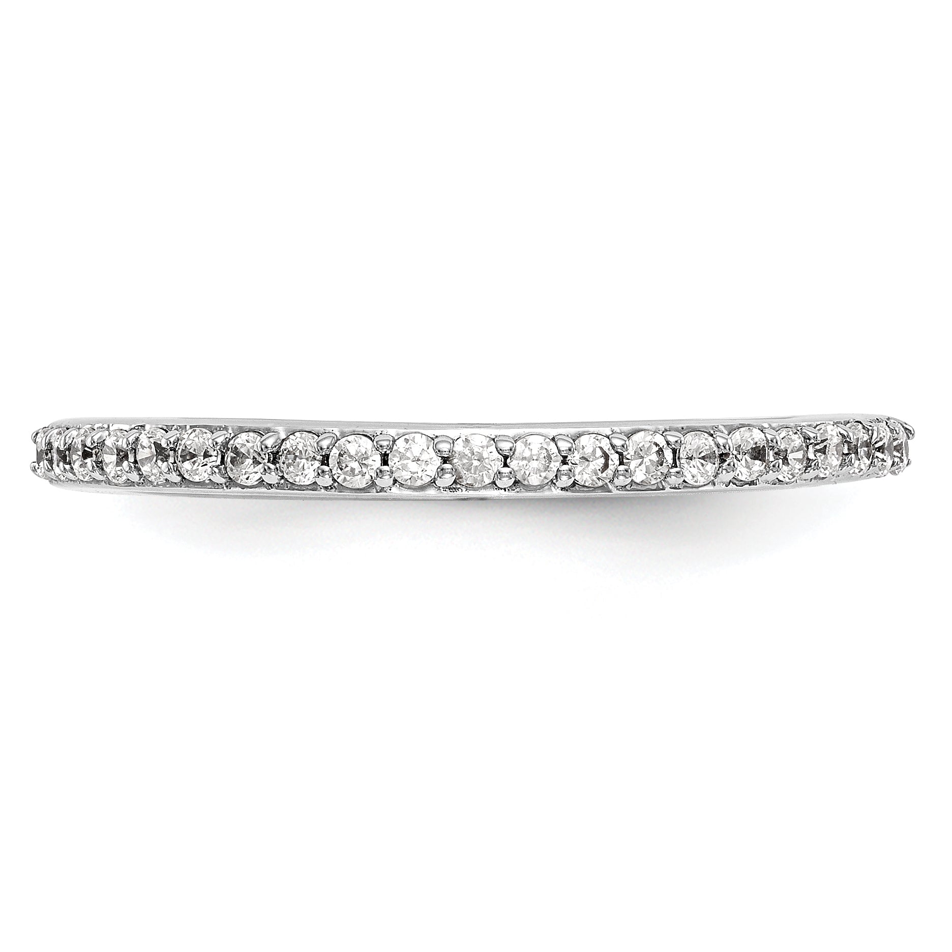 0.21ct. CZ Solid Real 14K White Gold Wedding Wedding Band Ring