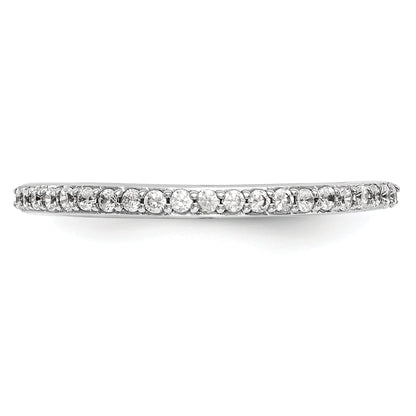 0.21ct. CZ Solid Real 14K White Gold Wedding Wedding Band Ring