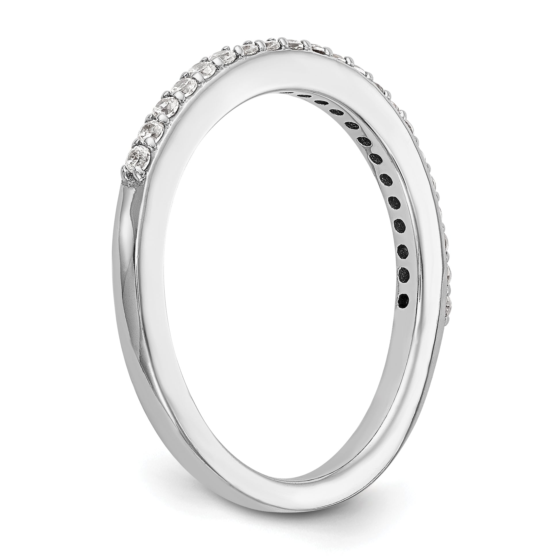 0.21ct. CZ Solid Real 14K White Gold Wedding Wedding Band Ring