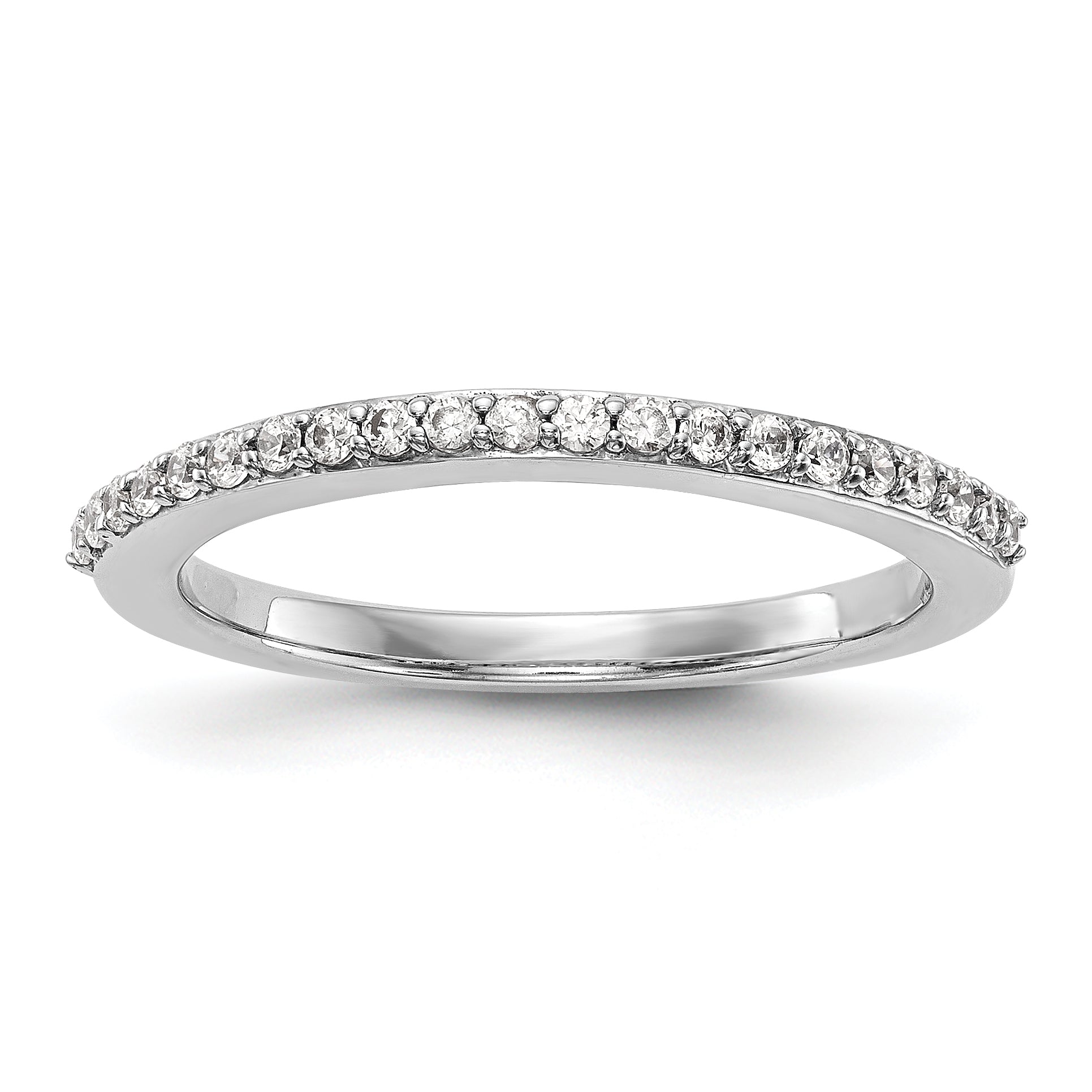 0.21ct. CZ Solid Real 14K White Gold Wedding Wedding Band Ring