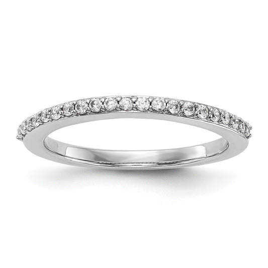 0.21ct. CZ Solid Real 14K White Gold Wedding Wedding Band Ring
