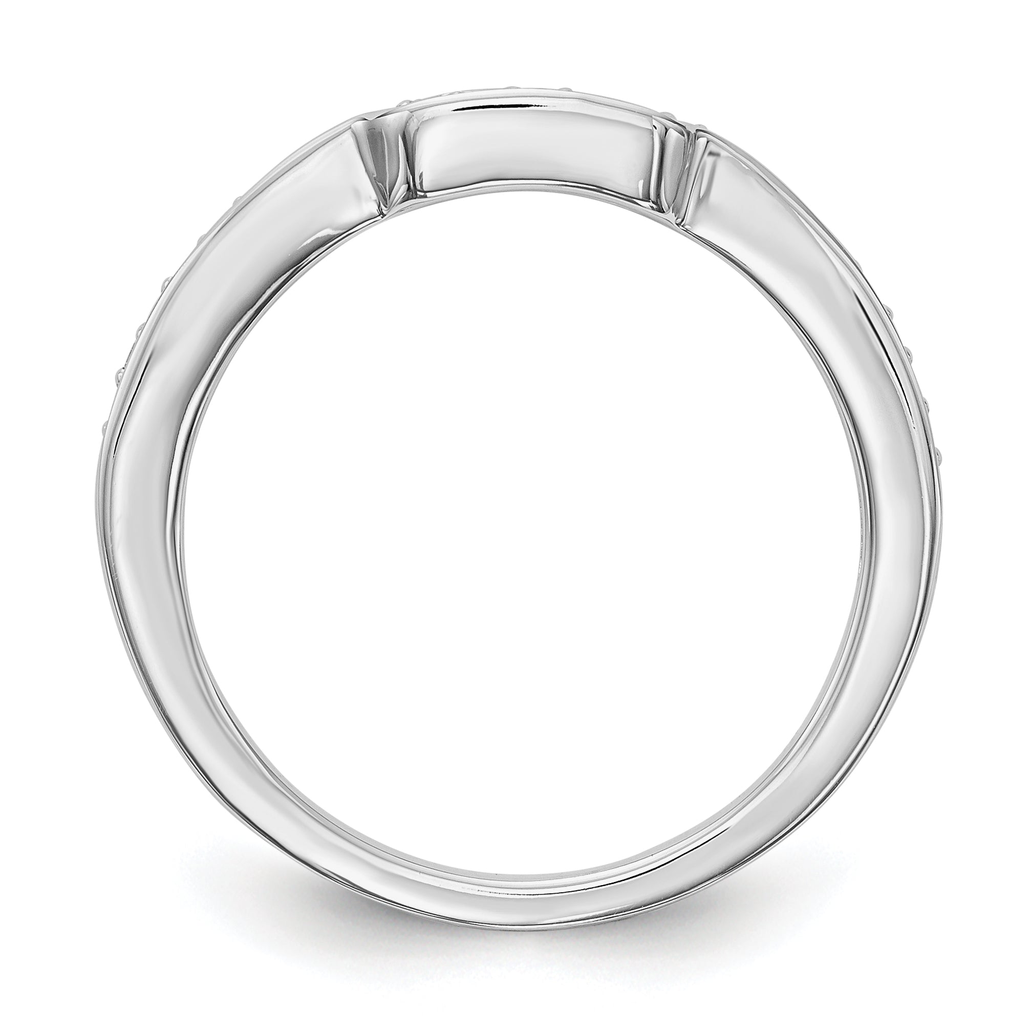 0.15ct. CZ Solid Real 14K White Gold Wedding Wedding Band Ring