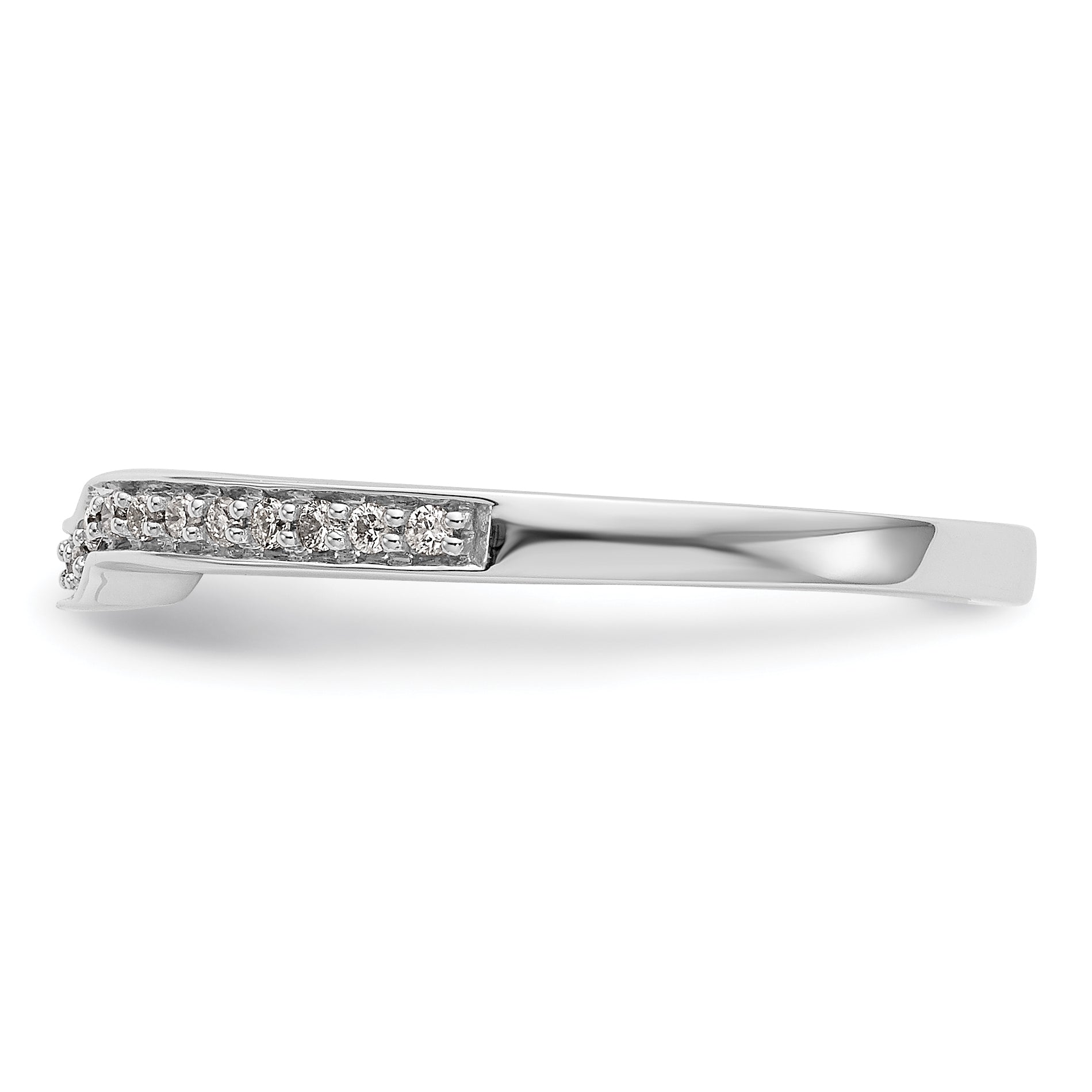 0.15ct. CZ Solid Real 14K White Gold Wedding Wedding Band Ring