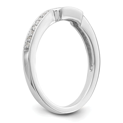 0.15ct. CZ Solid Real 14K White Gold Wedding Wedding Band Ring