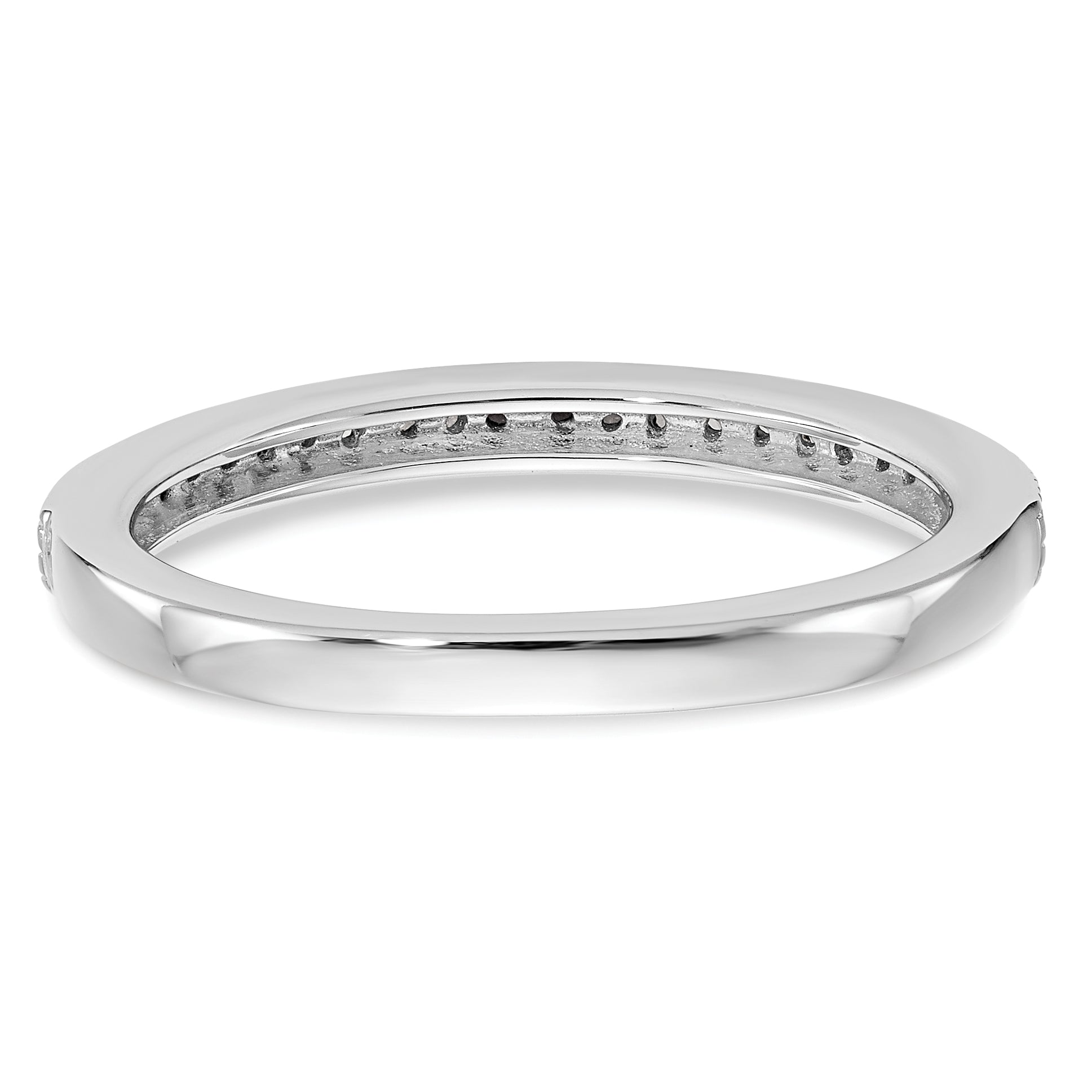 0.16ct. CZ Solid Real 14K White Gold Wedding Wedding Band Ring