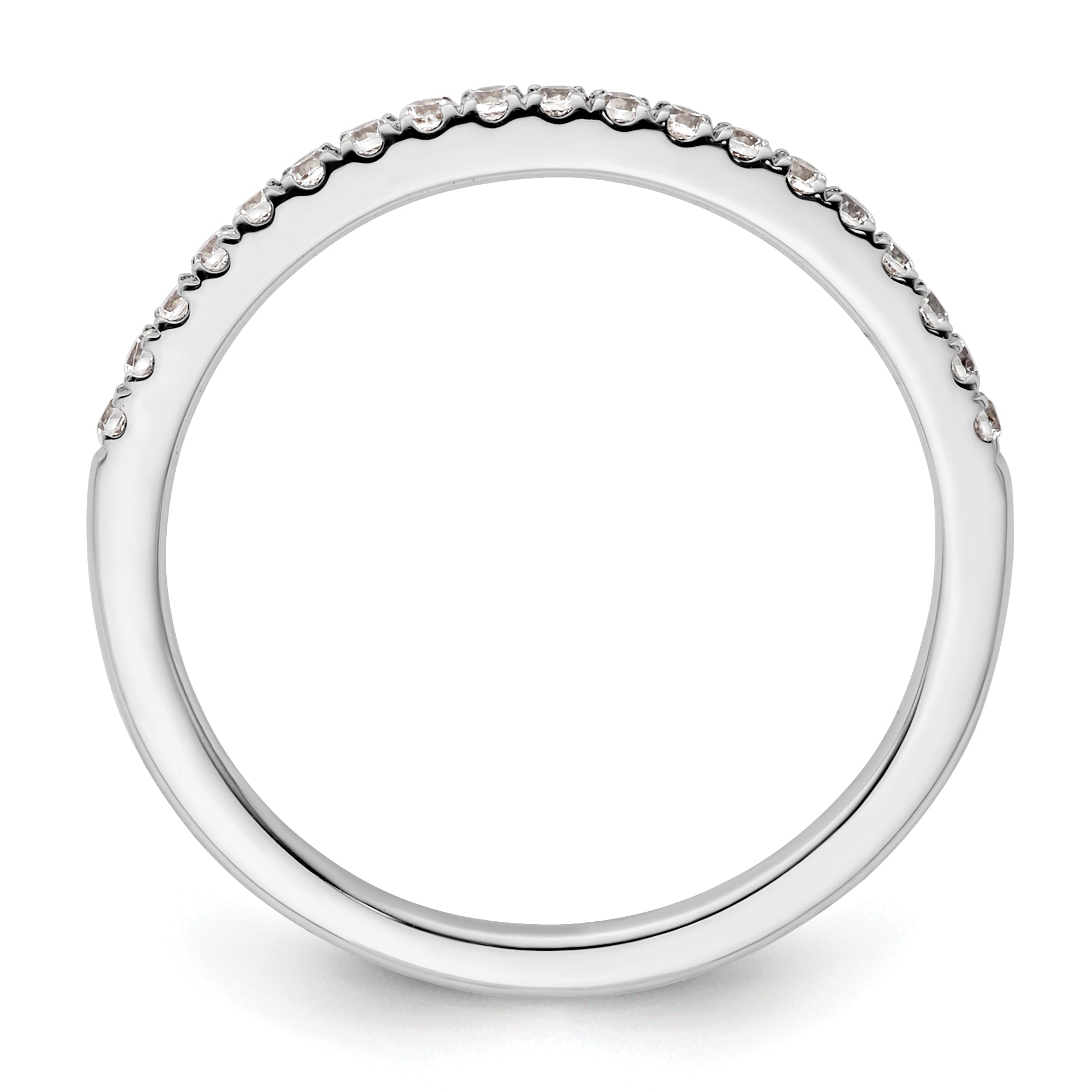 0.19ct. CZ Solid Real 14K White Gold Wedding Wedding Band Ring
