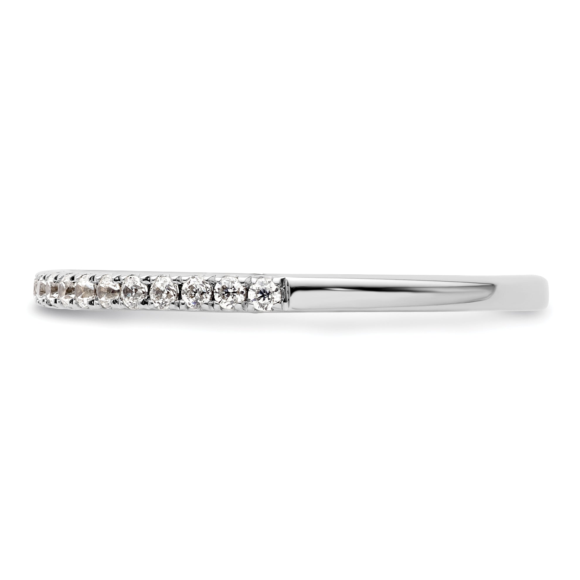 0.19ct. CZ Solid Real 14K White Gold Wedding Wedding Band Ring