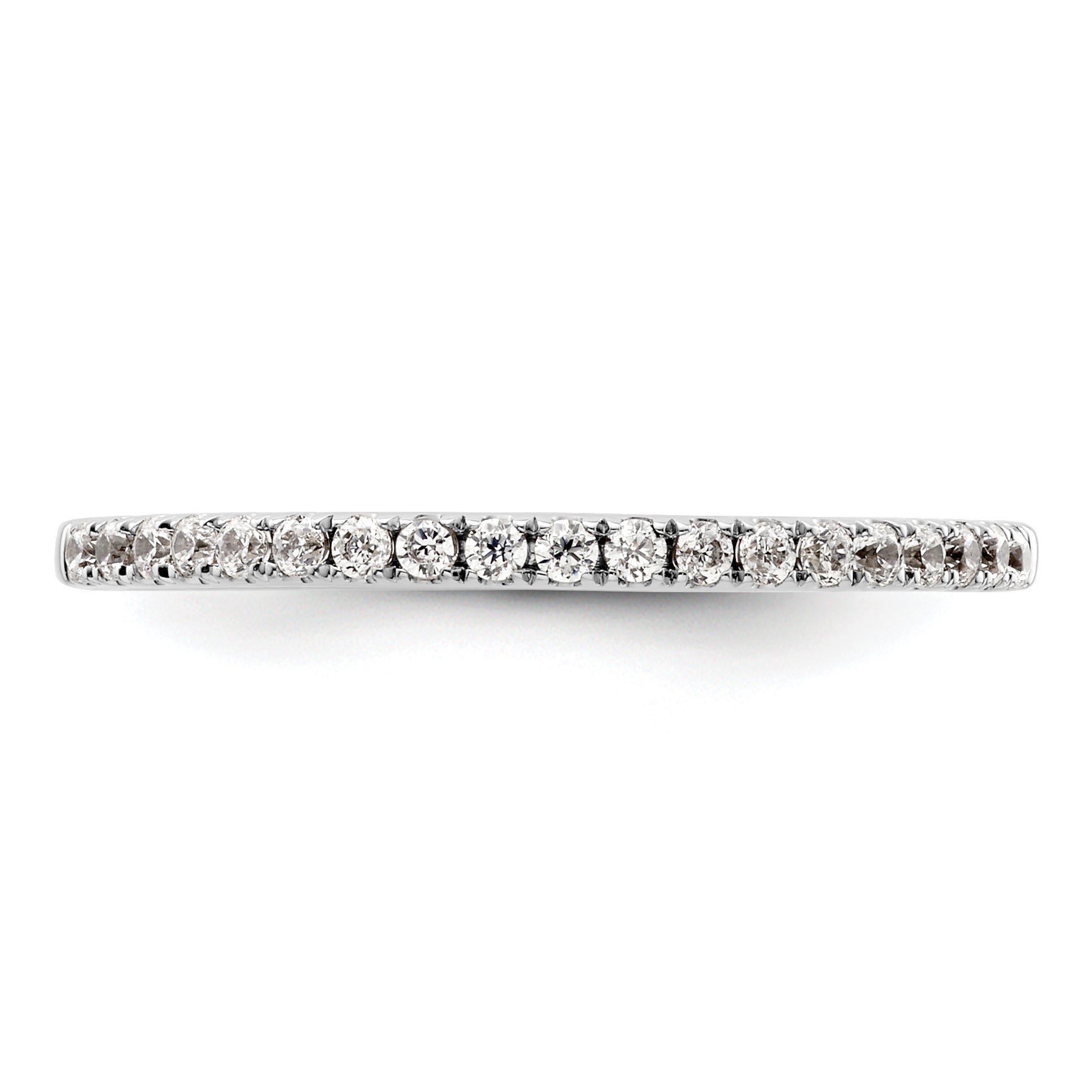 0.19ct. CZ Solid Real 14K White Gold Wedding Wedding Band Ring