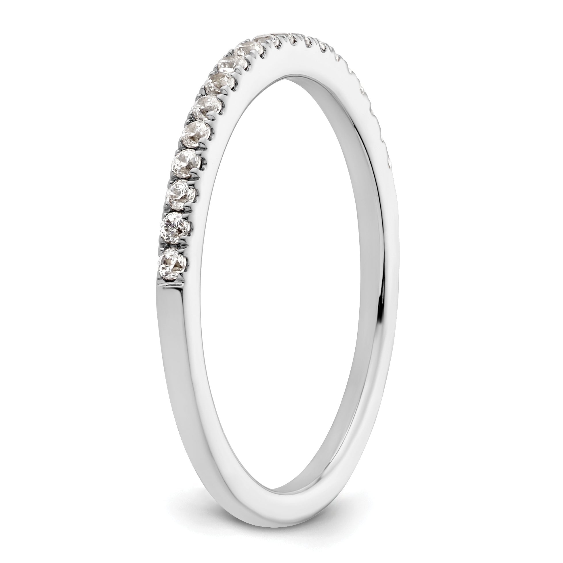 0.19ct. CZ Solid Real 14K White Gold Wedding Wedding Band Ring