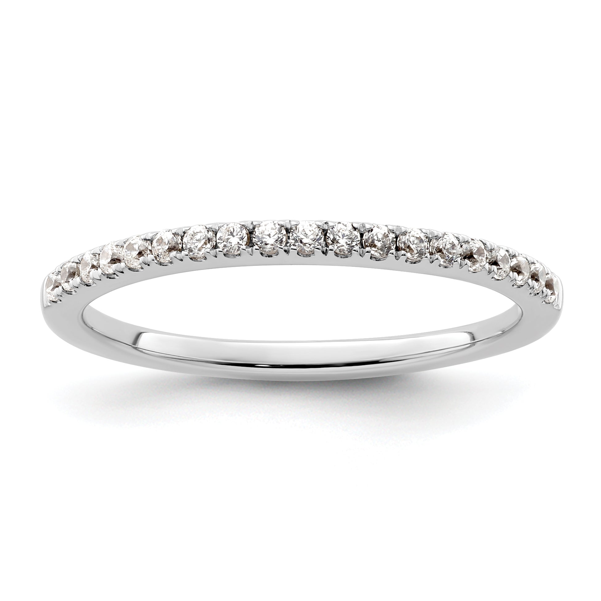 0.19ct. CZ Solid Real 14K White Gold Wedding Wedding Band Ring