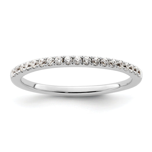 0.19ct. CZ Solid Real 14K White Gold Wedding Wedding Band Ring