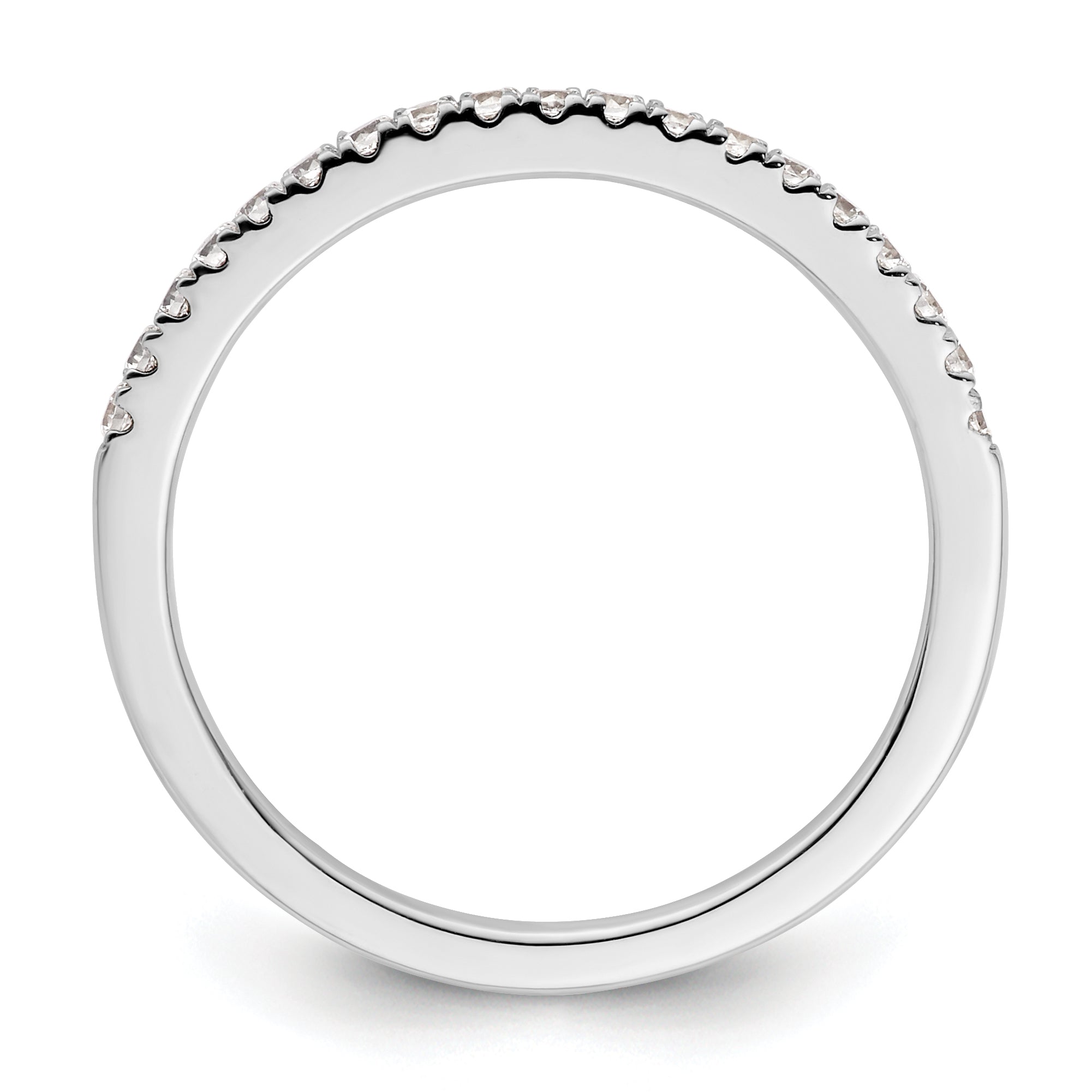 0.23ct. CZ Solid Real 14K White Gold Wedding Wedding Band Ring